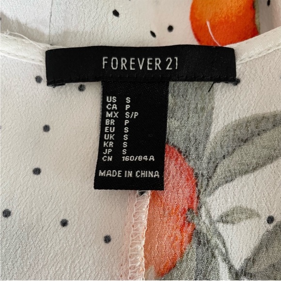 Forever 21 orange print polka dot rayon dress womens size S - Picture 6 of 6